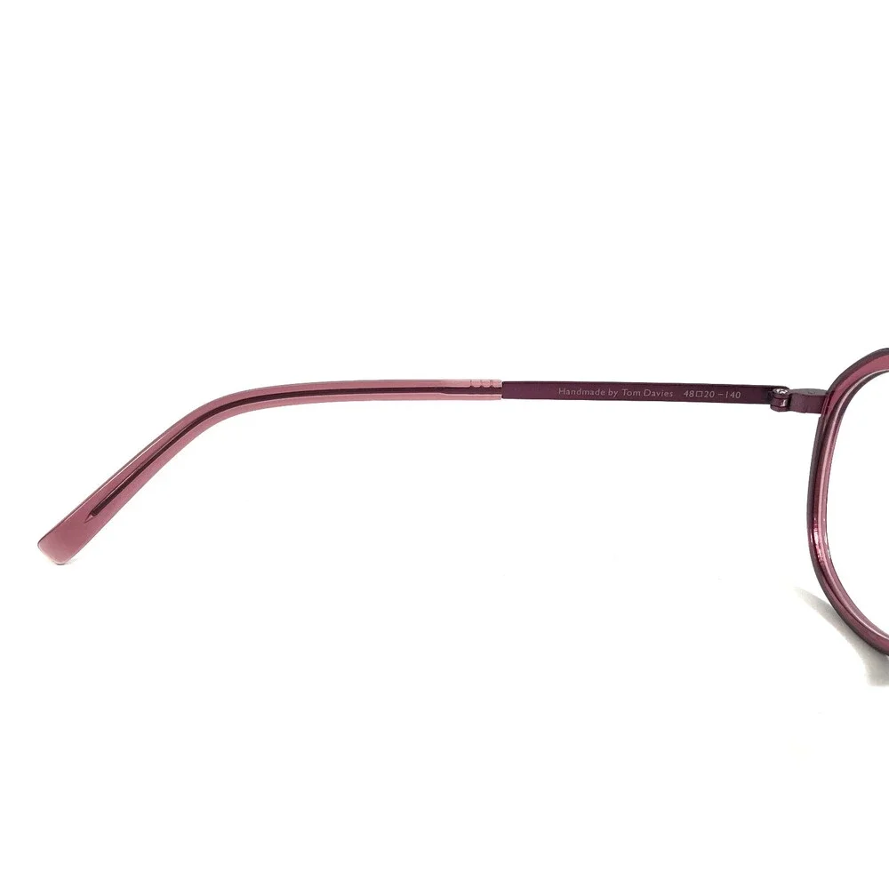Tom Davies Eyeglasses Frames TD733 Col. 2183 Purple Round Hexagonal 48-20-140
